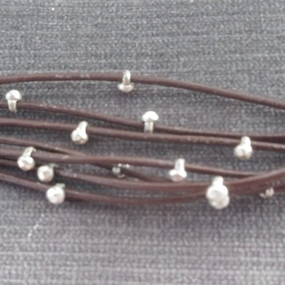 Lucky Brand Multi-Strap Bracelet with Silver Tone Beads - Picture 2 of 2